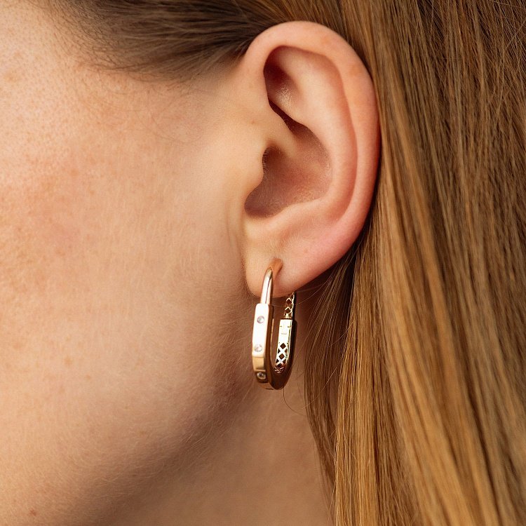 Сережки "Camilla" в червоному золоті (фіаніти) с08810 від ювелірного магазину Онікс - 3