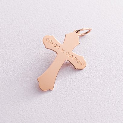 Золотий православний хрестик п02335 №3