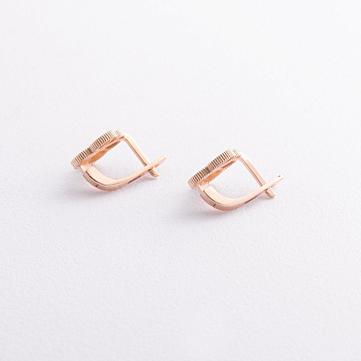 Сережки "Конюшина" в червоному золоті с09611 №2