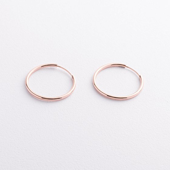 Серьги - кольца в красном золоте с04040 №3