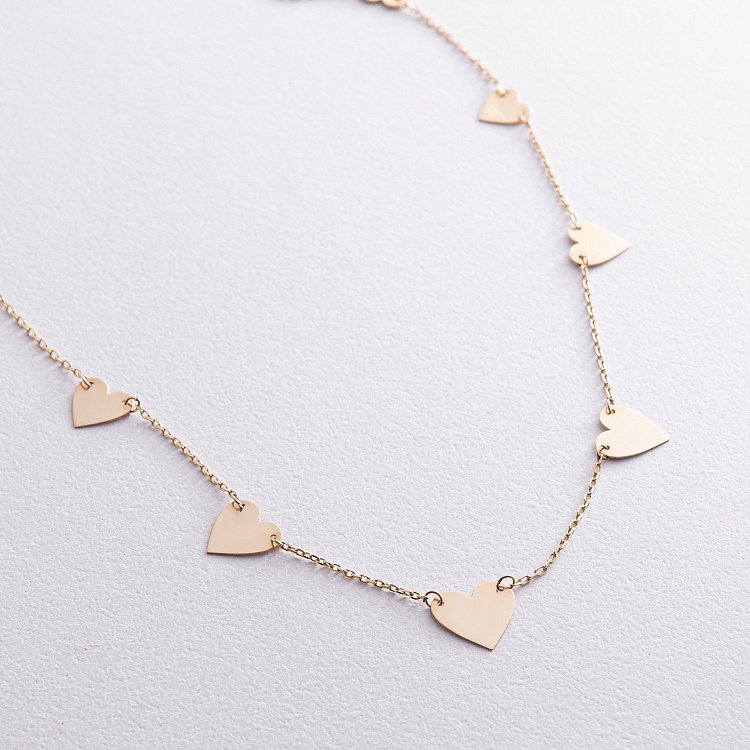 Золоте кольє з сердечками кол01446 від ювелірного магазину Онікс - 4