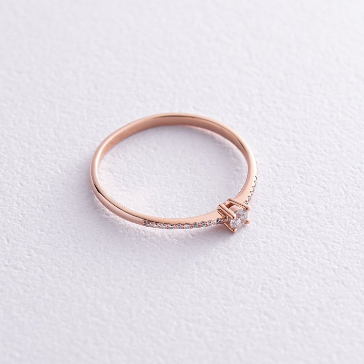 Заручальна золота каблучка з діамантами 227592421 від ювелірного магазину Онікс - 2