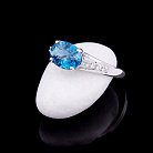 Золотое кольцо с голубым топазом и фианитами 14034074 от ювелирного магазина Оникс - 3