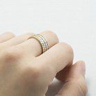Золотое тройное кольцо з фианитами к01913 от ювелирного магазина Оникс - 4