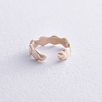 Сережка - каффа "Грані" в жовтому золоті с07919 №3