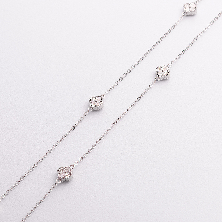 Серебряное колье "Клевер" 181359 от ювелирного магазина Оникс - 1