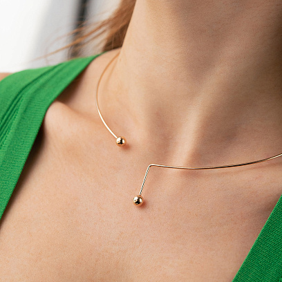 Кольє - чокер "Ariana" (червоне золото) з кульками кол02603 №5