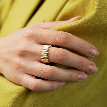 Золотое кольцо "Agnes" в красном золоте к08435 №2