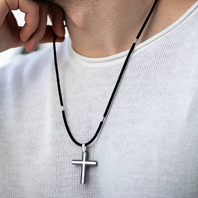 Крест из белого золота (циркон) 403-00007 №4