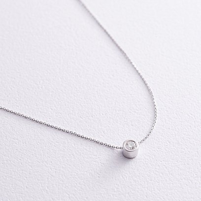 Золоте кольє з одним каменем (діамант) колб0104z