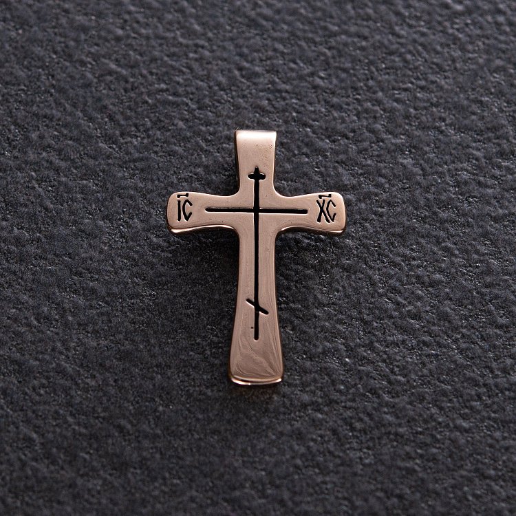 Золотой крестик (чернение) п03248 от ювелирного магазина Оникс