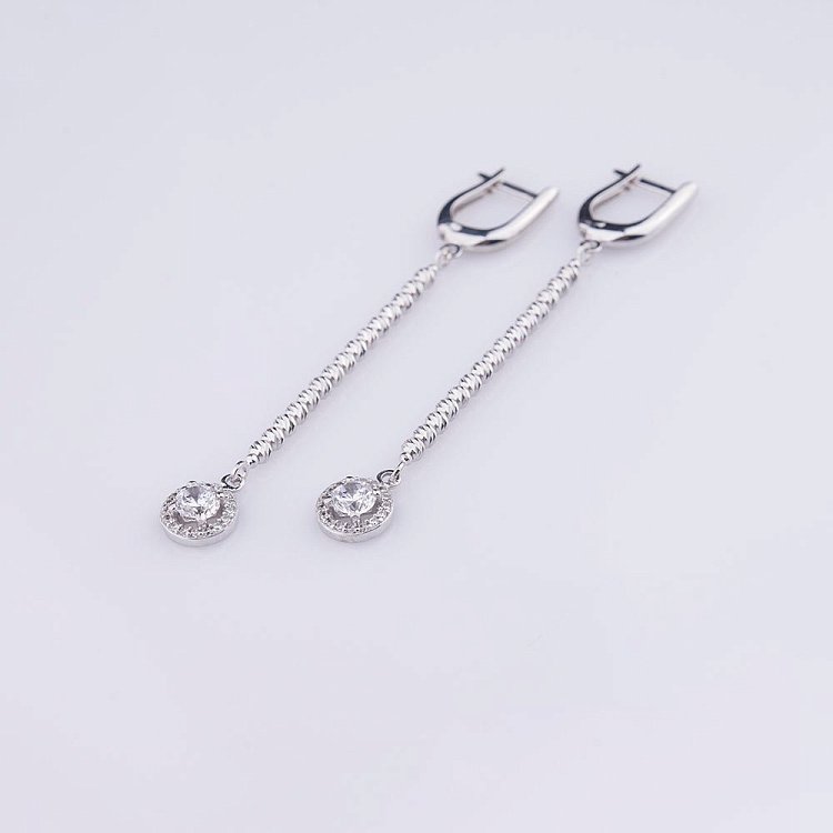 Золоті сережки з фіанітами с04333 від ювелірного магазину Онікс - 2