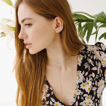 Срібне кольє з фіанітами 18654 №3