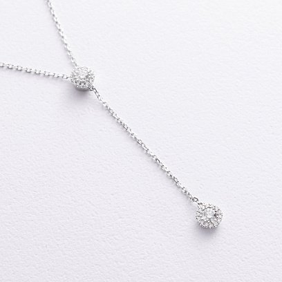 Золоте кольє - краватка з діамантами колб0149mi №3