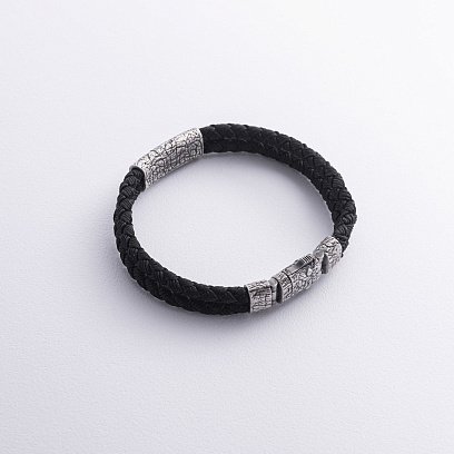 Чоловічий срібний браслет з хрестом 1309 №6