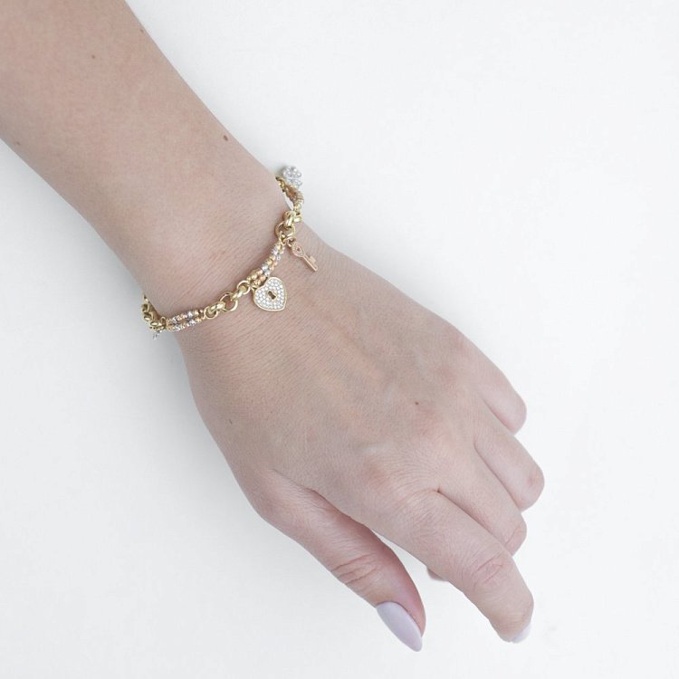 Золотой браслет (фианиты) б02380 от ювелирного магазина Оникс - 2