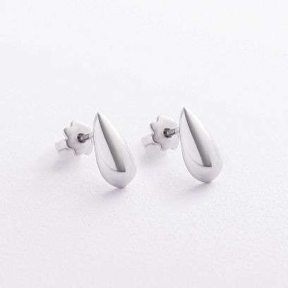 Срібні сережки - пусети "Крапельки" 902-01372