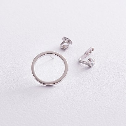 Серебряные серьги - джекеты "Грейс" с фианитами 902-01195 №3