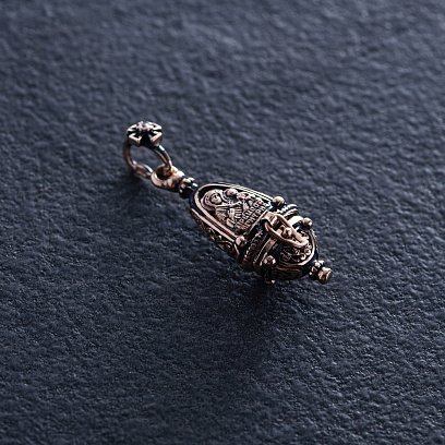 Золотой мощевик "Богородица" с фианитом п02533 №4