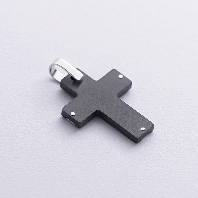 Хрест із білого золота (циркон, фіаніти) 403-00005/1 від ювелірного магазину Онікс - 4