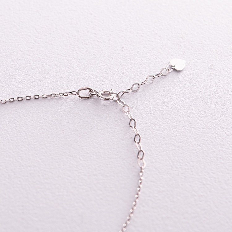 Кольє у сріблі (зелені та білі фіаніти) 181226 від ювелірного магазину Онікс - 4