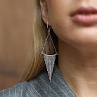 Срібні сережки "Дощ" (родій) 122560 от ювелирного магазина Оникс - 4