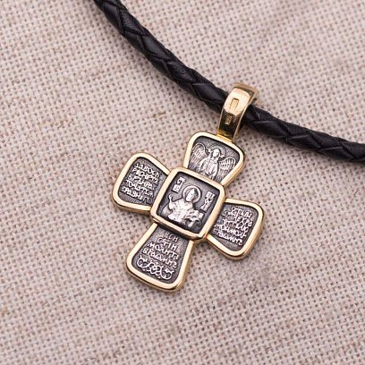 Срібний хрест з позолотою 132289 №3