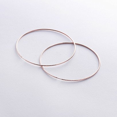 Серьги - кольца в красном золоте с08624 №2