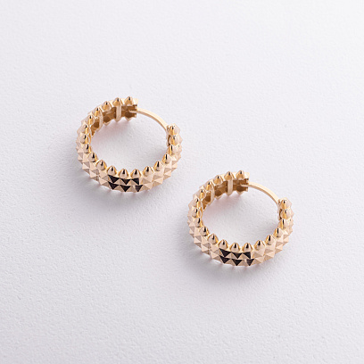 Сережки - кільця "Pauline" в жовтому золоті с09493 №2