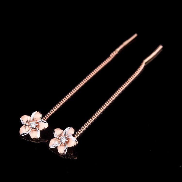 Золотые серьги "Цветочки" (фианиты) с01602 от ювелирного магазина Оникс - 1