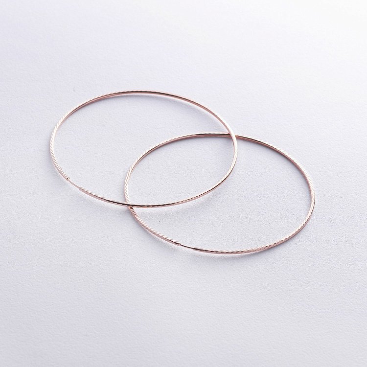 Серьги - кольца в красном золоте с08624 от ювелирного магазина Оникс - 1