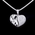 Підвіска "Серце" з фіанітами зі срібла 131635 от ювелирного магазина Оникс - 1