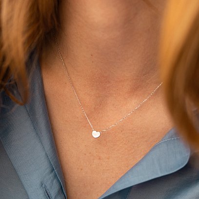 Колье "Сердечко" в белом золоте кол01253 №4