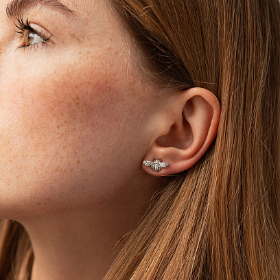 Золоті сережки - пусети "Оса" с09122 №4