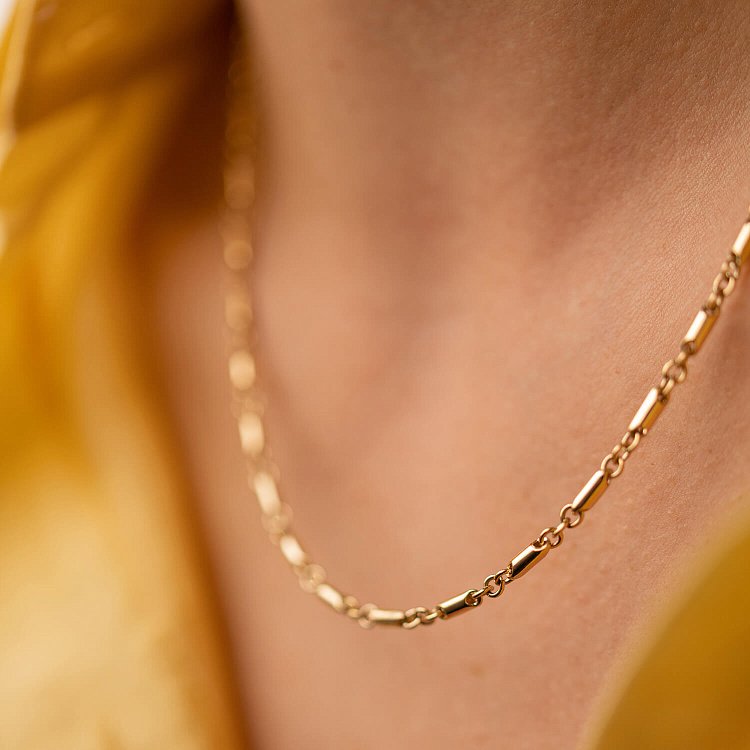 Колье - цепочка в желтом золоте ц00494 от ювелирного магазина Оникс - 4