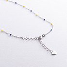 Колье в серебре (синяя и желтая эмаль) 181270 от ювелирного магазина Оникс - 4
