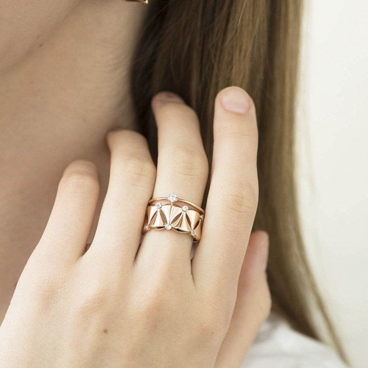 Эксклюзивные золотые серьги с фианитами с05718 от ювелирного магазина Оникс - 3