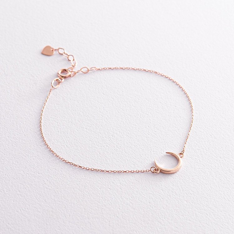 Браслет "Лунниця" у червоному золоті б05089 від ювелірного магазину Онікс