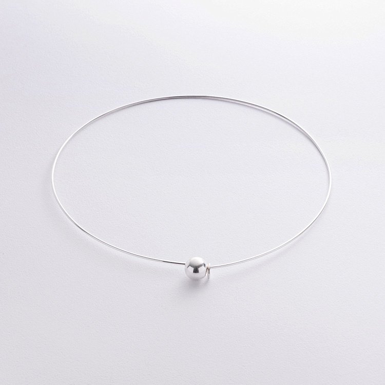 Кольє - чокер "Adele" у сріблі з кулькою (10 мм) 181328 від ювелірного магазину Онікс