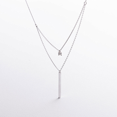 Подвійне золоте кольє "Хлоя" з фіанітом кол02052