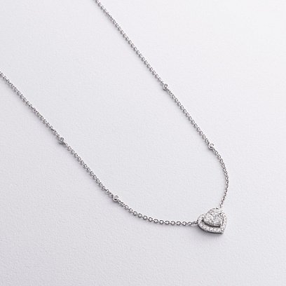 Золоте кольє "Сердечко" з діамантами колб0138ri №2