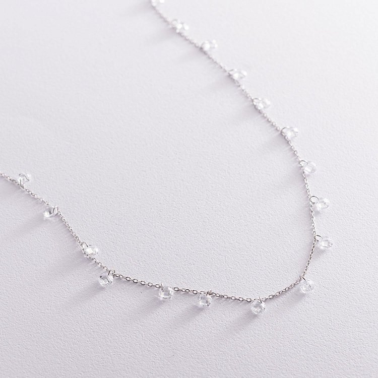 Срібне кольє з фіанітами 181102 від ювелірного магазину Онікс