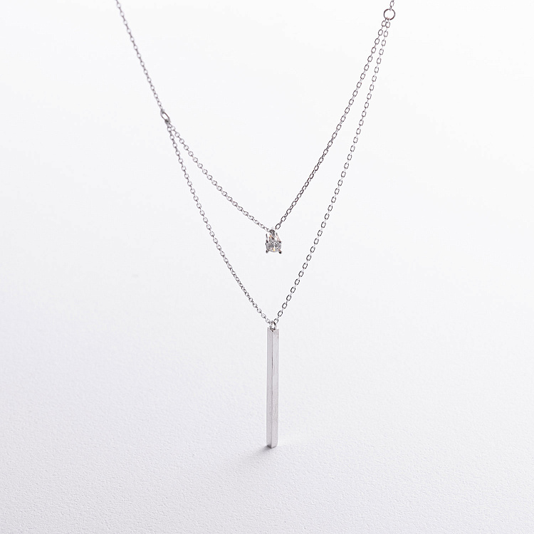 Подвійне золоте кольє "Хлоя" з фіанітом кол02052 від ювелірного магазину Онікс