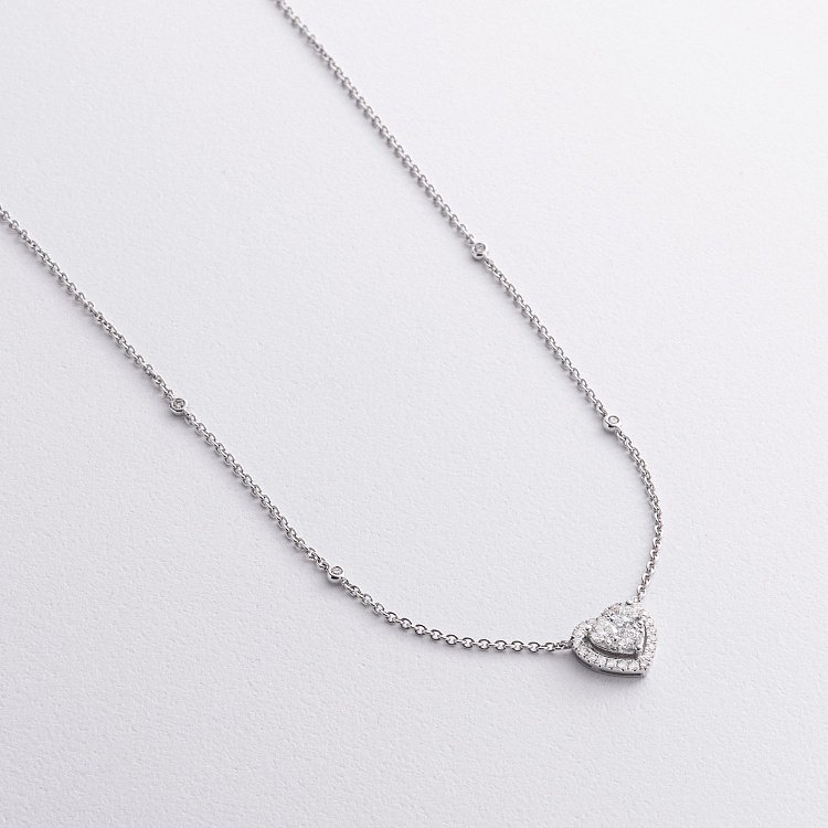 Золоте кольє "Сердечко" з діамантами колб0138ri від ювелірного магазину Онікс - 1