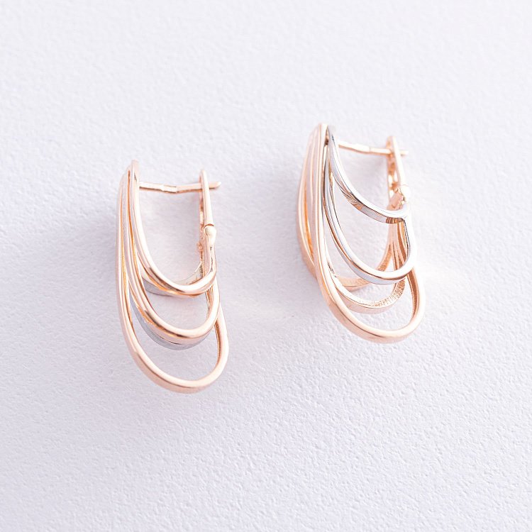 Золоті сережки на англійській застібці с07027 від ювелірного магазину Онікс - 4