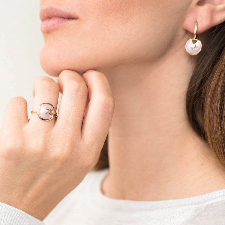 Золоті сережки (кераміка, фіаніт) с05135 від ювелірного магазину Онікс - 3