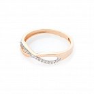 Золотое кольцо "Бесконечность" с фианитами к03965 от ювелирного магазина Оникс - 1