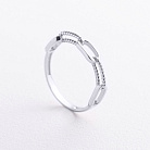 Кольцо "Цепочка" в белом золоте к08491 от ювелирного магазина Оникс