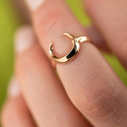 Кольцо "Лунница" в красном золоте к07378