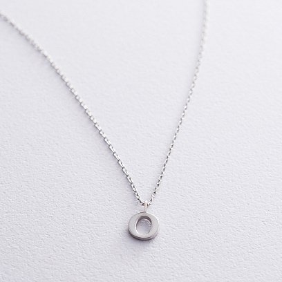 Серебряное колье с буквой О 18623б